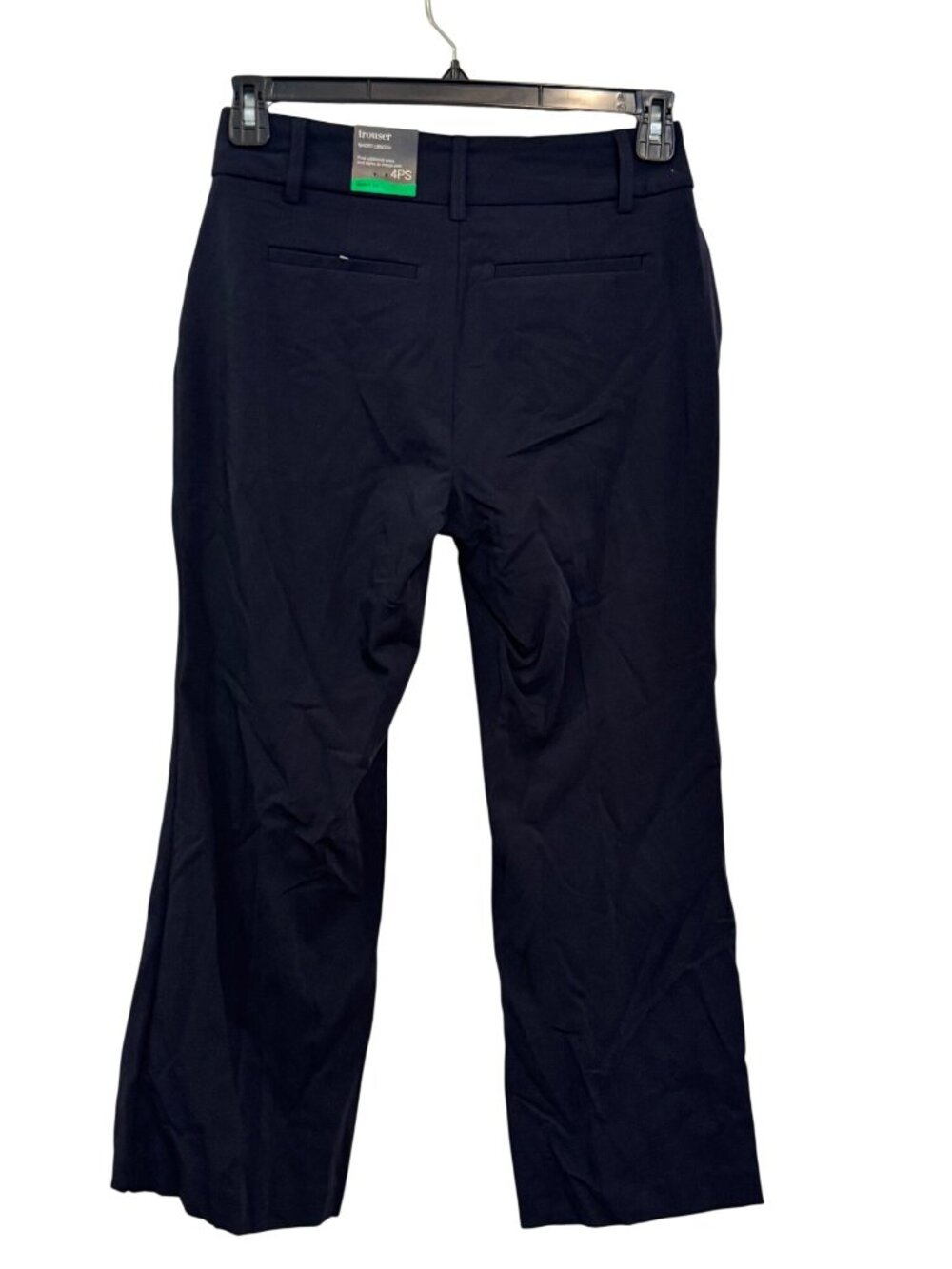 Alfani Petite Curvy Fit Trouser Pants 4PS Navy Short Length